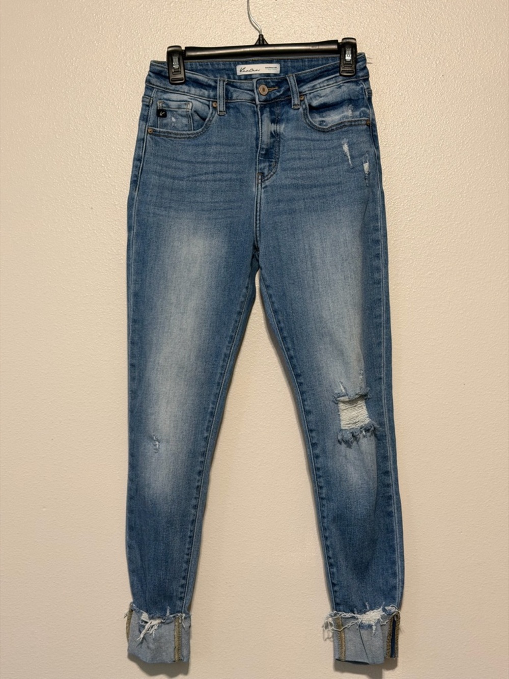 KanCan Light Blue Distressed Cuff Jeans